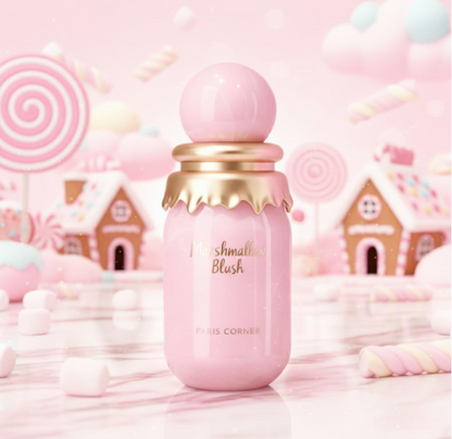 Paris Corner Marshmallow Blush Eau de Parfum for Women 1.7 oz / 50ml – Sweet Gourmand Strawberry & Marshmallow Perfume Spray