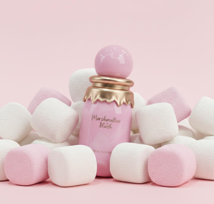 Paris Corner Marshmallow Blush Eau de Parfum for Women 1.7 oz / 50ml – Sweet Gourmand Strawberry & Marshmallow Perfume Spray