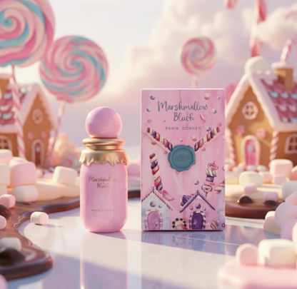 Paris Corner Marshmallow Blush Eau de Parfum for Women 1.7 oz / 50ml – Sweet Gourmand Strawberry & Marshmallow Perfume Spray