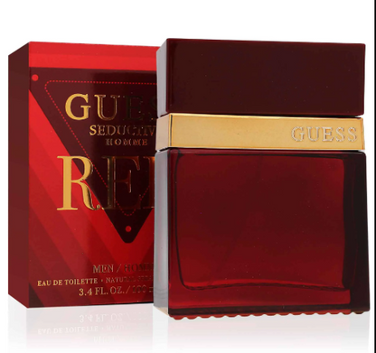 Guess Seductive Homme Red Eau de Toilette for Men 3.4 oz / 100ml – Spicy Woody Aromatic Fragrance Spray