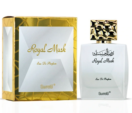 Surrati Royal Musk Eau de Parfum for Women 3.4 oz / 100ml – Clean Soft Musk Floral Arabian Perfume Spray Long Lasting