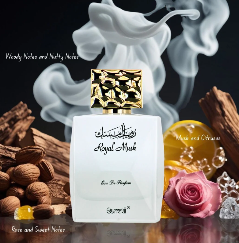 Surrati Royal Musk Eau de Parfum for Women 3.4 oz / 100ml – Clean Soft Musk Floral Arabian Perfume Spray Long Lasting
