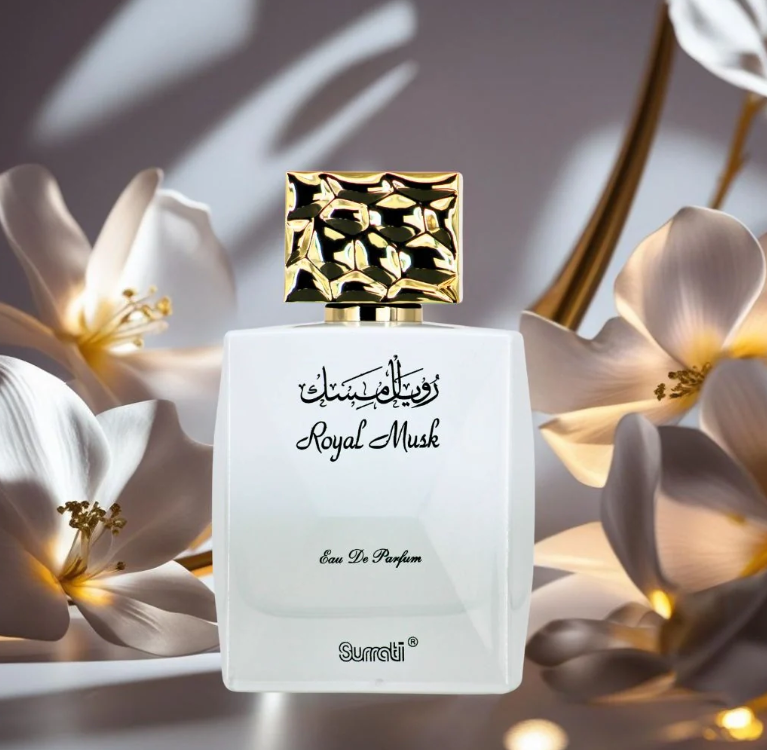 Surrati Royal Musk Eau de Parfum for Women 3.4 oz / 100ml – Clean Soft Musk Floral Arabian Perfume Spray Long Lasting