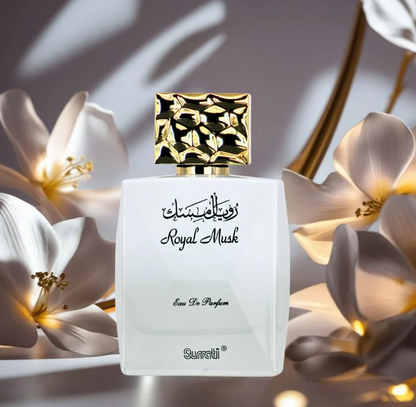 Surrati Royal Musk Eau de Parfum for Women 3.4 oz / 100ml – Clean Soft Musk Floral Arabian Perfume Spray Long Lasting