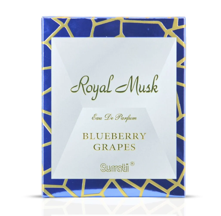 Surrati Royal Musk Blueberry Grapes Eau de Parfum for Women 3.4 oz / 100ml – Fruity Musk Sweet Arabian Perfume Spray Long Lasting