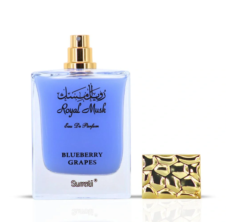 Surrati Royal Musk Blueberry Grapes Eau de Parfum for Women 3.4 oz / 100ml – Fruity Musk Sweet Arabian Perfume Spray Long Lasting