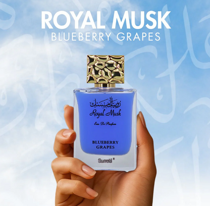 Surrati Royal Musk Blueberry Grapes Eau de Parfum for Women 3.4 oz / 100ml – Fruity Musk Sweet Arabian Perfume Spray Long Lasting
