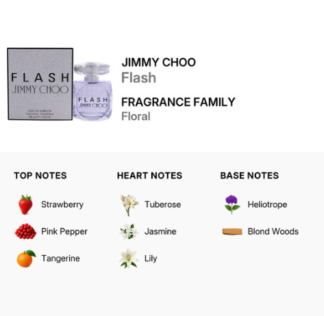 Jimmy Choo Flash Eau de Parfum for Women 3.3 fl oz 100ml Long Lasting Perfume Spray Vibrant Floral White Flower Scent Elegant Night Out Fragrance Gift for Her