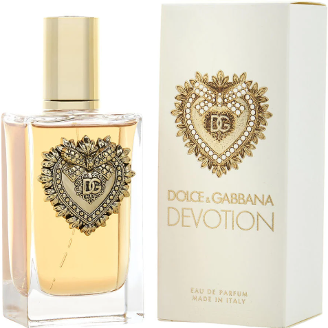 Dolce & Gabbana Devotion Eau de Parfum for Women 3.3 fl oz 100ml Long Lasting Sweet Gourmand Perfume Spray Vanilla Citrus Elegant Luxury Fragrance Gift for Her