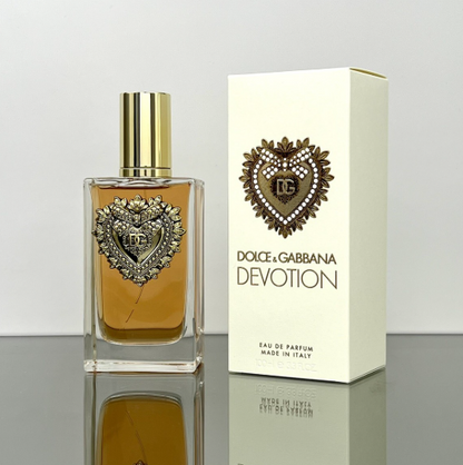 Dolce & Gabbana Devotion Eau de Parfum for Women 3.3 fl oz 100ml Long Lasting Sweet Gourmand Perfume Spray Vanilla Citrus Elegant Luxury Fragrance Gift for Her