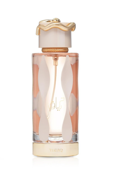 Lattafa Teriaq Eau de Parfum for Unisex 3.4 fl oz 100ml Long Lasting Sweet Spicy Amber Perfume Spray Luxury Arabian Fragrance Bold Warm Scent Gift