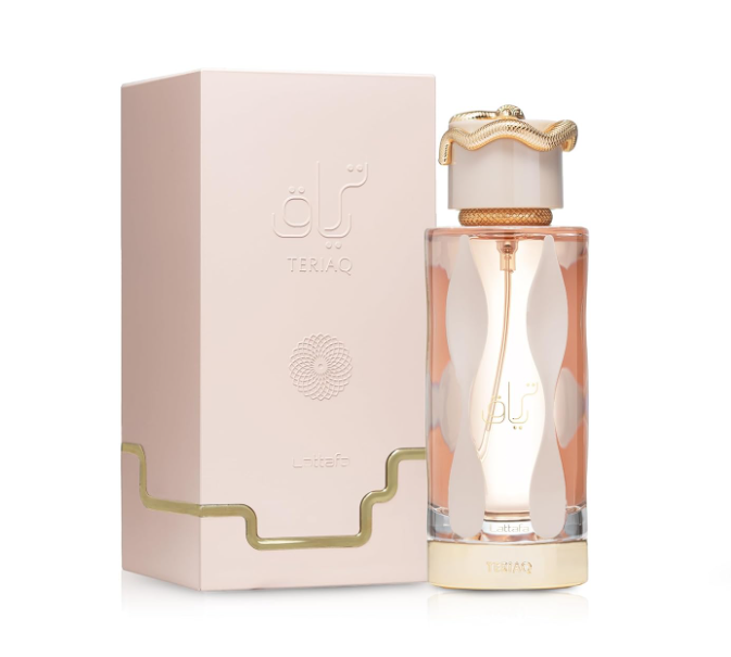 Lattafa Teriaq Eau de Parfum for Unisex 3.4 fl oz 100ml Long Lasting Sweet Spicy Amber Perfume Spray Luxury Arabian Fragrance Bold Warm Scent Gift