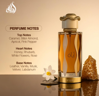 Lattafa Teriaq Eau de Parfum for Unisex 3.4 fl oz 100ml Long Lasting Sweet Spicy Amber Perfume Spray Luxury Arabian Fragrance Bold Warm Scent Gift