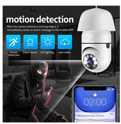 The Toptech Wireless HD Security Light Bulb Camera with Wall Adapter is a light bulb-style smart security camera system that installs into a standard bulb socket or can be powered using a wall adapter.