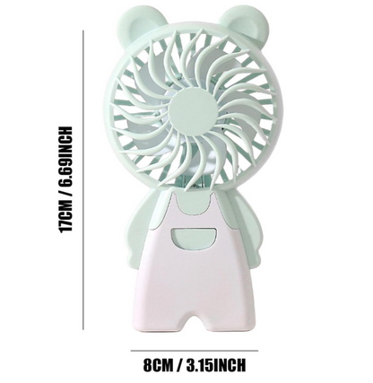 Mini Portable USB Rechargeable Desk Fan, Cute Animal Shaped Handheld Table Fan, Quiet Personal Cooling Fan with Button Control for Desktop, Home & Outdoor Travel (Random Color Delivery – 6 Designs)