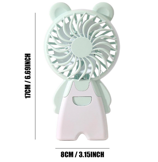 Mini Portable USB Rechargeable Desk Fan, Cute Animal Shaped Handheld Table Fan, Quiet Personal Cooling Fan with Button Control for Desktop, Home & Outdoor Travel (Random Color Delivery – 6 Designs)