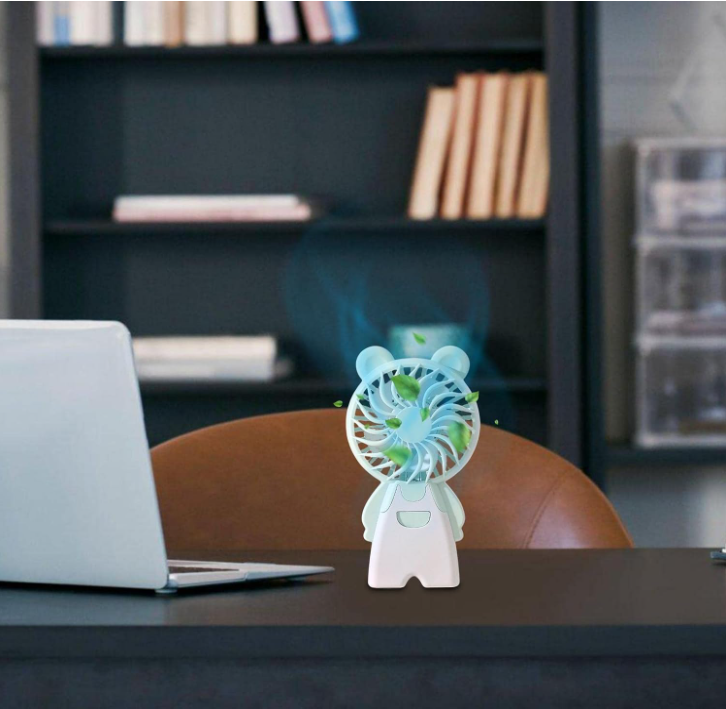 Mini Portable USB Rechargeable Desk Fan, Cute Animal Shaped Handheld Table Fan, Quiet Personal Cooling Fan with Button Control for Desktop, Home & Outdoor Travel (Random Color Delivery – 6 Designs)