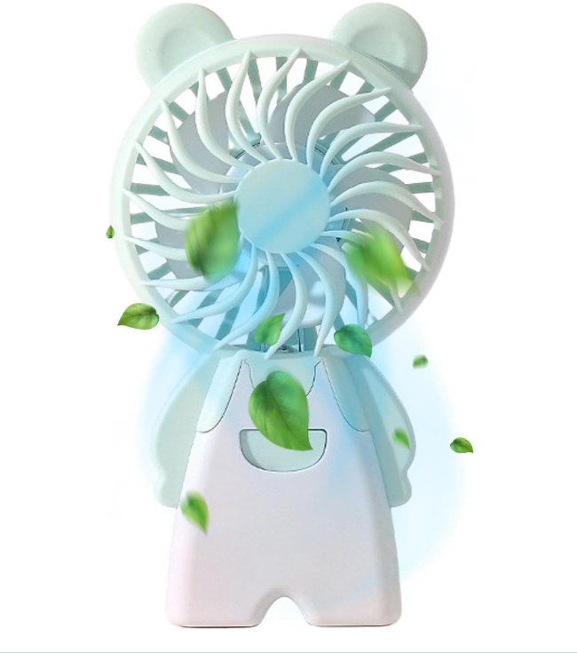 Mini Portable USB Rechargeable Desk Fan, Cute Animal Shaped Handheld Table Fan, Quiet Personal Cooling Fan with Button Control for Desktop, Home & Outdoor Travel (Random Color Delivery – 6 Designs)