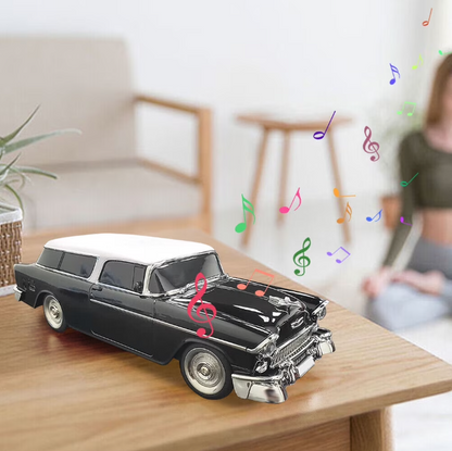 WSTER 1955 Vintage Replica Retro Ride Car Bluetooth Speaker – Portable Sound System (Black)