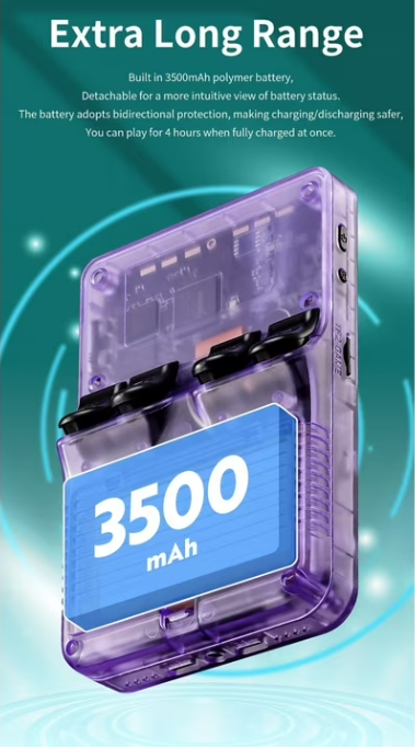 R36S Open Source Handheld Game Console – Large Screen, 64GB Storage, Long Battery Life, Retro Gaming System, Multi-Color (Orange, Black, Purple, Blue, White)