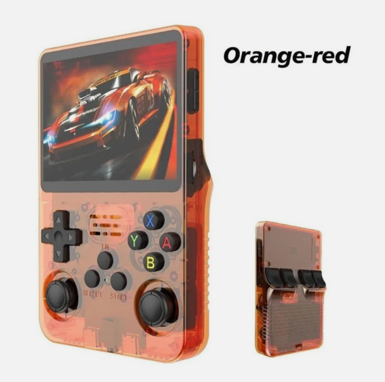 R36S Open Source Handheld Game Console – Large Screen, 64GB Storage, Long Battery Life, Retro Gaming System, Multi-Color (Orange, Black, Purple, Blue, White)