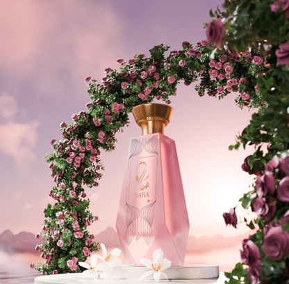 KHADLAJ Sara Eau de Parfum Spray for Women 3.4 FL OZ (100ml) New Floral Fruity Long Lasting Perfume with Rose Musk Amber Elegant Daily Wear Fragrance