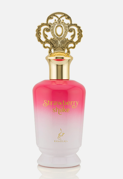 KHADLAJ Strawberry Shake Eau de Parfum Spray for Women 3.4 FL OZ (100ml) Sweet Creamy Strawberry Milkshake Fruity Floral Long Lasting Arabian Perfume Gift Fragrance for Her