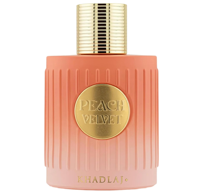 Khadlaj Peach Velvet Eau de Parfum Spray for Women 3.4 FL OZ (100ml) Sweet Fruity Gourmand Peach Vanilla Amber Caramel Long Lasting Luxury Arabic Perfume