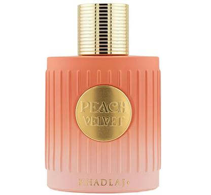 Khadlaj Peach Velvet Eau de Parfum Spray for Women 3.4 FL OZ (100ml) Sweet Fruity Gourmand Peach Vanilla Amber Caramel Long Lasting Luxury Arabic Perfume