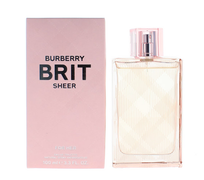 Burberry Brit Sheer Eau de Toilette 100ml | Fresh Fruity Floral Long Lasting Designer Perfume for Women | Light Romantic Daily Wear Fragrance Spray