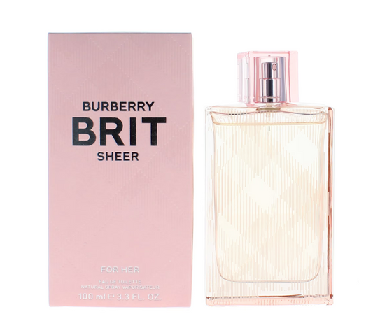 Burberry Brit Sheer Eau de Toilette 100ml | Fresh Fruity Floral Long Lasting Designer Perfume for Women | Light Romantic Daily Wear Fragrance Spray