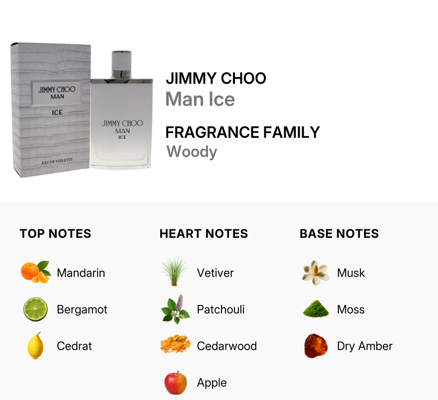 Jimmy Choo Man Ice Eau de Toilette 100ml | Fresh Citrus Woody Long Lasting Fragrance for Men | Clean Summer Designer Perfume Spray