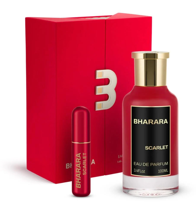 Bharara Scarlet Eau de Parfum 100ml | Citrus Floral Woody Long Lasting Luxury Fragrance for Women | Elegant Modern Perfume Spray