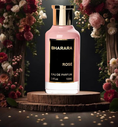 Bharara Rose Eau de Parfum 100ml | Floral Fruity Amber Long Lasting Luxury Fragrance for Women | Elegant Romantic Perfume Spray