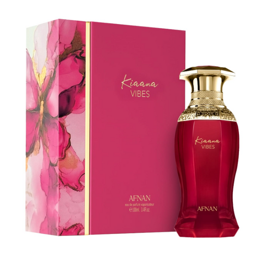Afnan Kiaana Vibes Pour Femme Eau de Parfum 100ml | Floral Fruity Sweet Long Lasting Perfume for Women | Modern Feminine Fragrance Spray