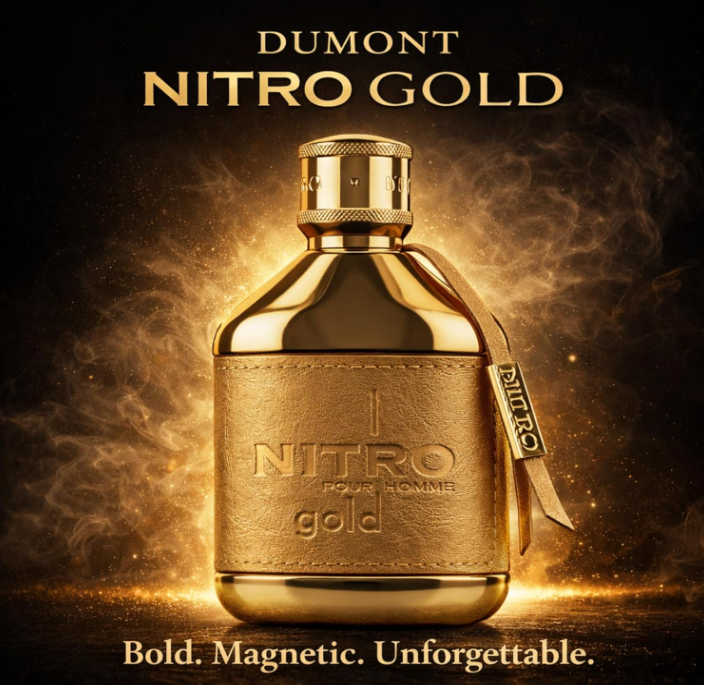 Dumont Nitro Gold Extrait de Parfum 100ml / 3.4 fl oz | Citrus Woody Amber Long Lasting Luxury Fragrance | Premium Unisex Perfume Spray
