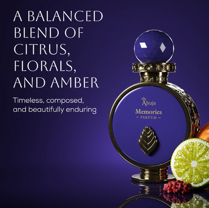 Ahuja Memories by Ahuja Extrait de Parfum 3.4 oz | Warm Sweet Woody Unisex Fragrance | Long Lasting Luxury Perfume Spray