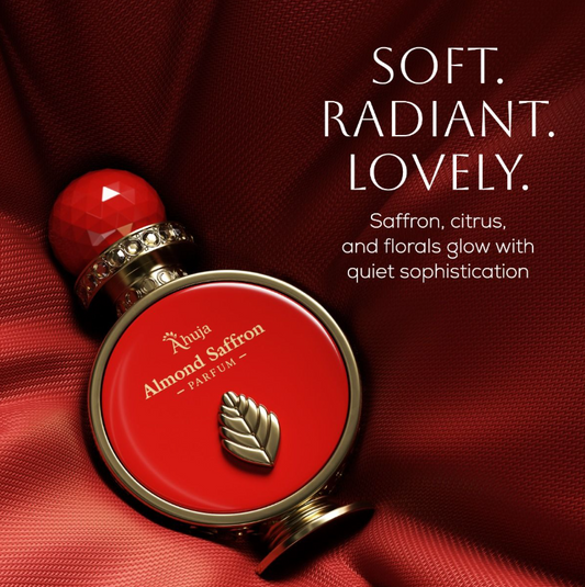 Almond Saffron by Ahuja Extrait de Parfum 3.4 oz | Warm Spicy Sweet Unisex Fragrance | Long Lasting Luxury Perfume Spray