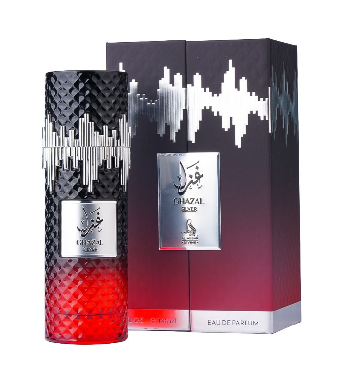 Al Absar Ghazal Silver Eau de Parfum 100ml | Fresh Woody Aromatic Men’s Fragrance | Long Lasting Masculine Perfume Spray