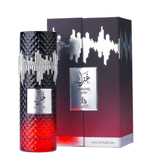 Al Absar Ghazal Silver Eau de Parfum 100ml | Fresh Woody Aromatic Men’s Fragrance | Long Lasting Masculine Perfume Spray