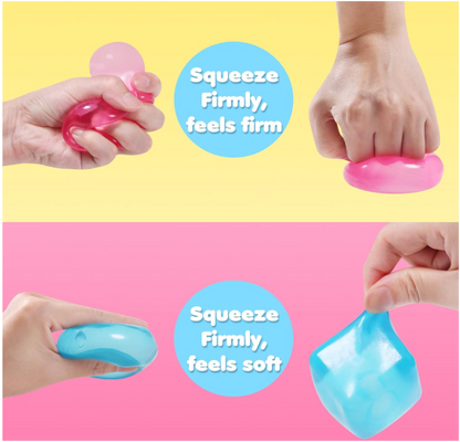 Stress Cube Squishy Stress Balls for Adults & Kids | Ice Cube Shape Fidget Sensory Toy | Soft Squeeze Anxiety Relief Toy | Purple, Green, Blue & Red
