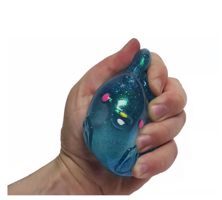 Jelly Hops Scented Bunny Squishy Fidget Toy | Soft Sensory Stress Relief Squishy for Kids & Adults | Pink Strawberry, Yellow Banana & Purple Blue