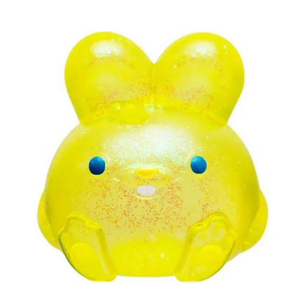 Jelly Hops Scented Bunny Squishy Fidget Toy | Soft Sensory Stress Relief Squishy for Kids & Adults | Pink Strawberry, Yellow Banana & Purple Blue