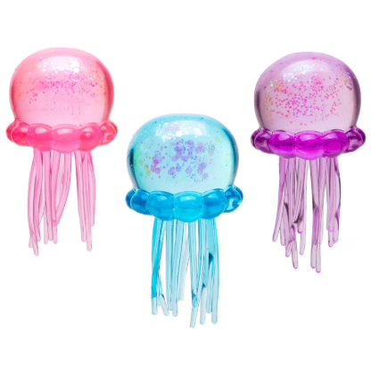 Jelly Squish Stress Ball Sensory Fidget Toy for Kids & Adults Stress Relief Squeeze Ball Pink Purple Blue