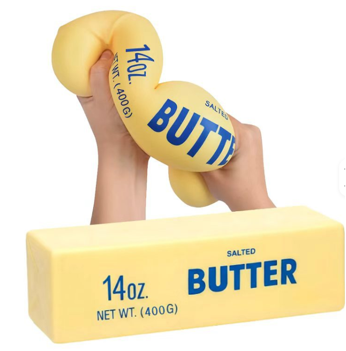 Giant Butter Squishy Toy Soft Slow Rising Rice Mochi Squeeze Fidget Toy Stress Relief Sensory Toy Kids & Adults Pink Yellow