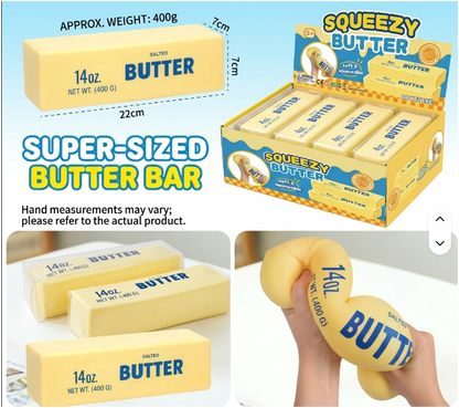 Giant Butter Squishy Toy Soft Slow Rising Rice Mochi Squeeze Fidget Toy Stress Relief Sensory Toy Kids & Adults Pink Yellow