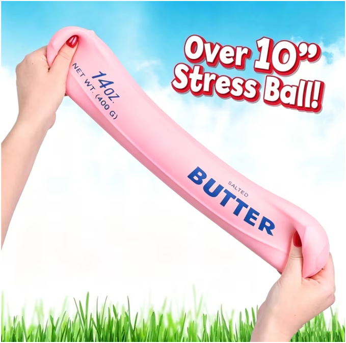 Giant Butter Squishy Toy Soft Slow Rising Rice Mochi Squeeze Fidget Toy Stress Relief Sensory Toy Kids & Adults Pink Yellow