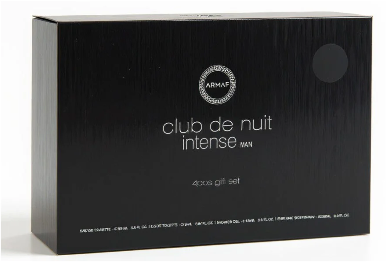 Armaf Club de Nuit Intense Man 4-Piece Gift Set | EDT 105ml + Body Spray + Shower Gel | Luxury Men's Fragrance Collection