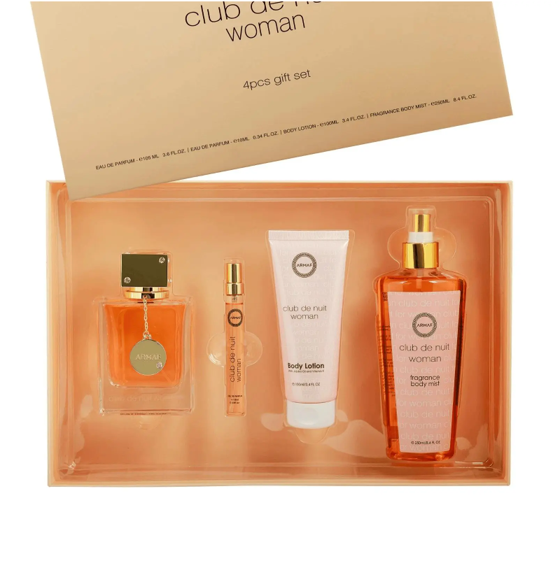 Armaf Club de Nuit Woman 4-Piece Gift Set | Eau de Parfum + Body Spray + Body Lotion + Shower Gel | Luxury Women's Fragrance Collection