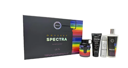 Armaf Odyssey Spectra 4-Piece Gift Set for Men | Eau de Parfum 3.4 oz + Body Lotion + Deodorant Stick + Shampoo | Luxury Men's Grooming Collection